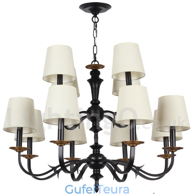 נברשת 12 אור כפרי בסגנון רטרו נר