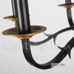 נברשת 12 אור כפרי בסגנון רטרו נר