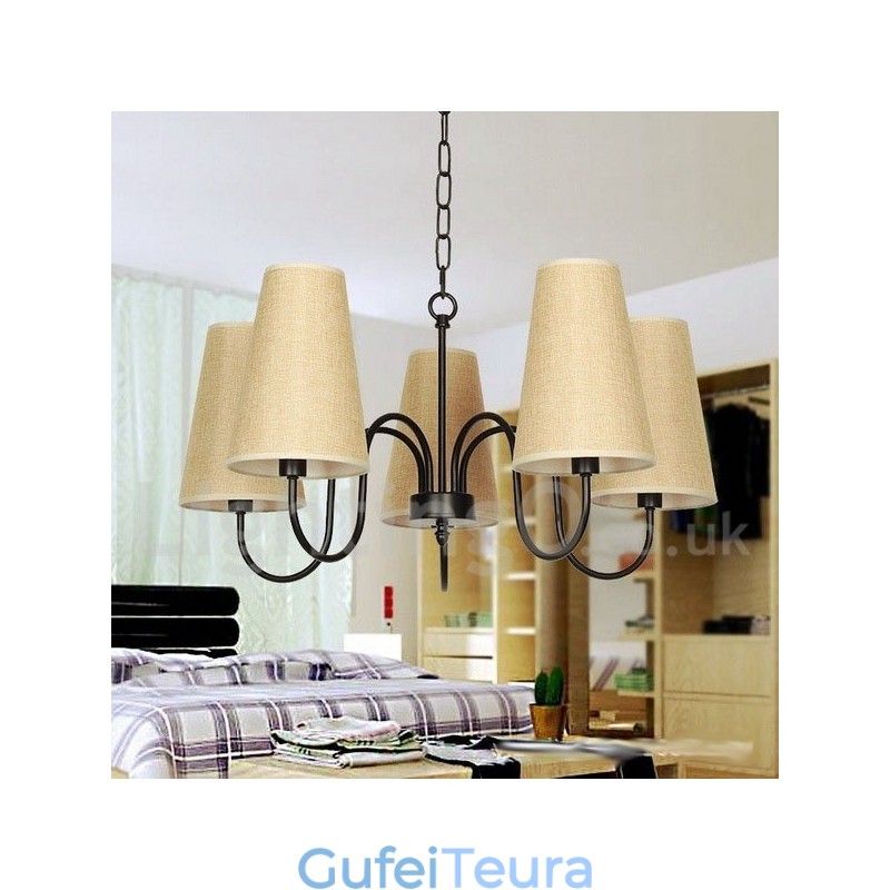 נברשת 5 אור רטרו עכשווי בסגנון נר