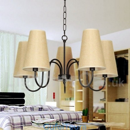 נברשת 5 אור רטרו עכשווי בסגנון נר