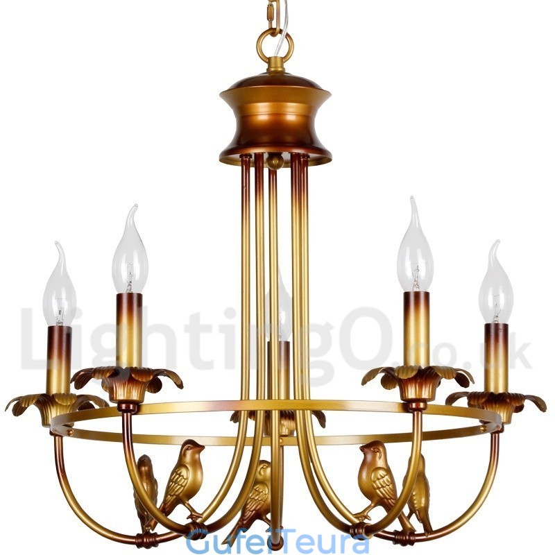 נברשת 5 אור רטרו בסגנון נר