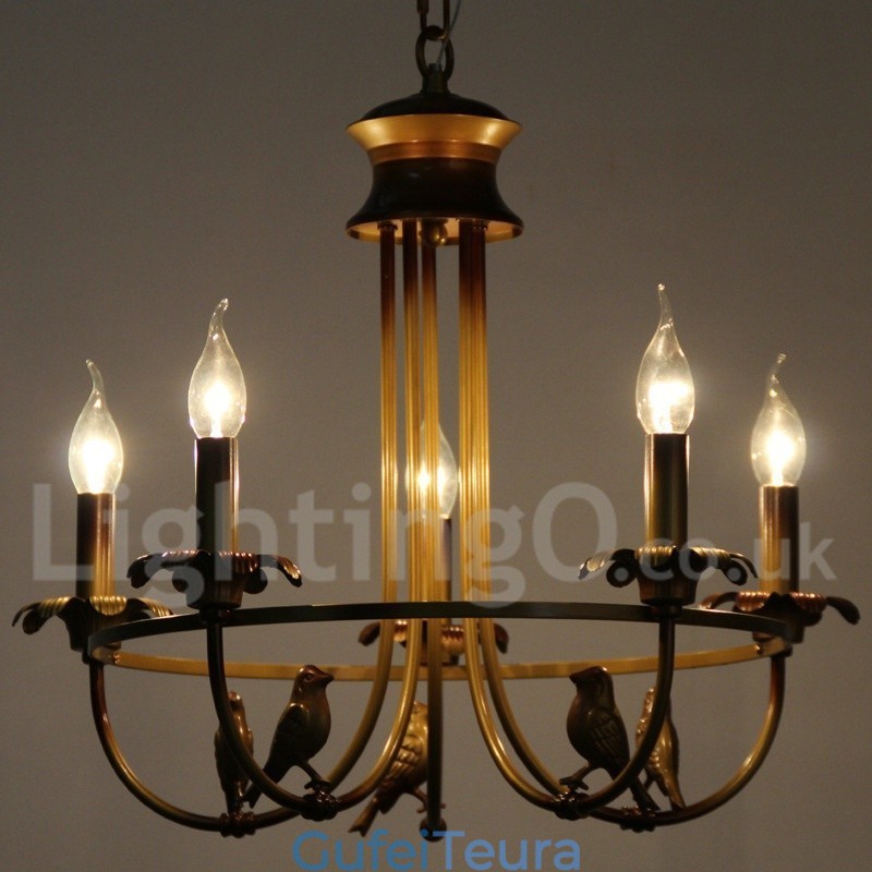 נברשת 5 אור רטרו בסגנון נר