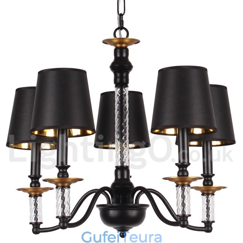 5 נברשת בסגנון רטרו שחור בהיר