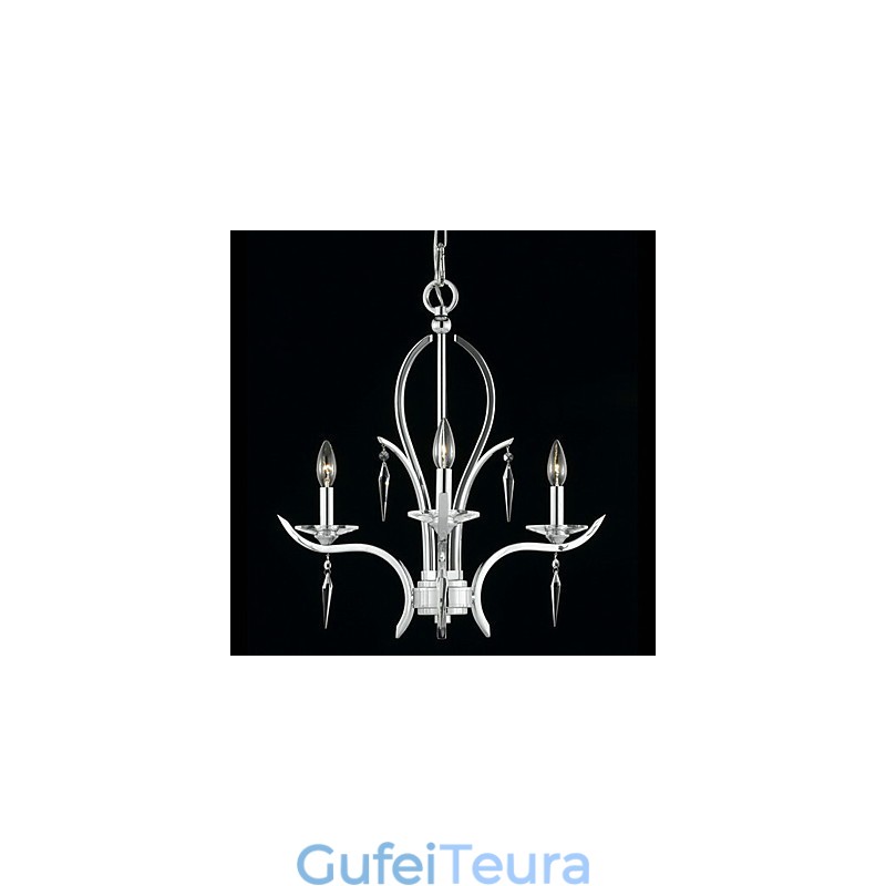 נר נברשת קריסטל עם 3 אורות בצבע סגול