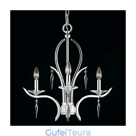 נר נברשת קריסטל עם 3 אורות בצבע סגול