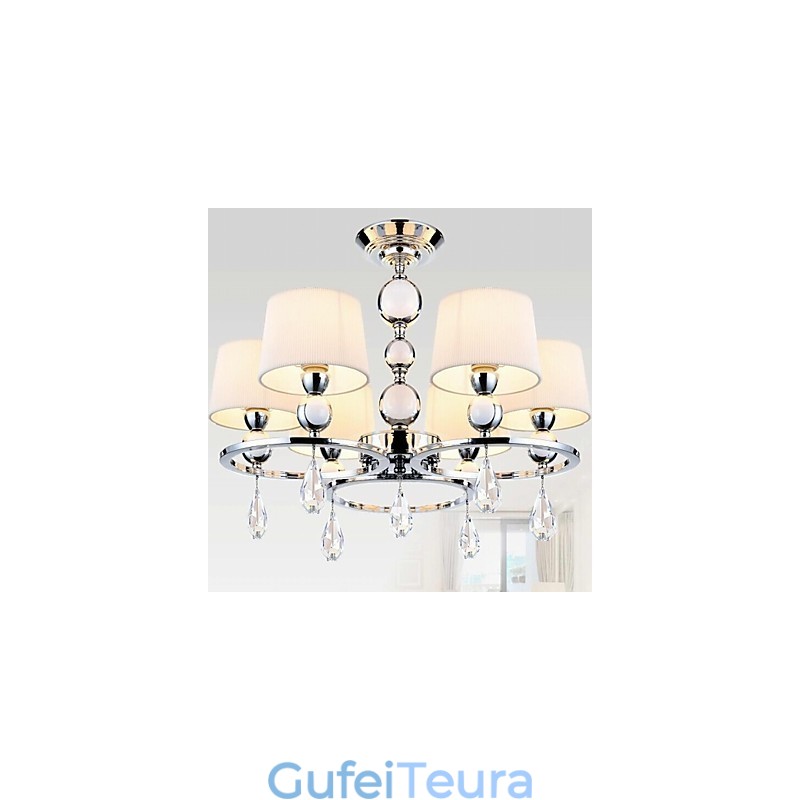 נברשת מתכת כרום קריסטל מודרנית עכשווית