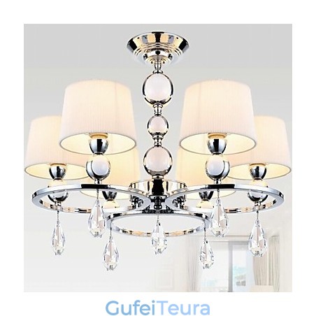 נברשת מתכת כרום קריסטל מודרנית עכשווית