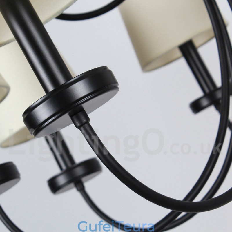 נברשת 3 אור רטרו עכשווי שחור בסגנון נר