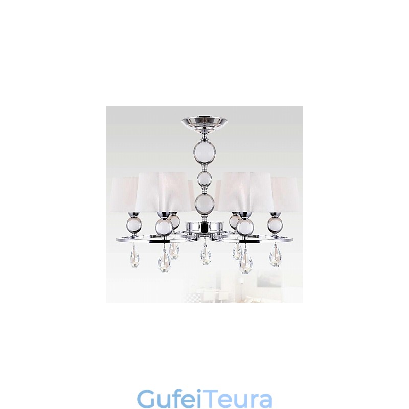 נברשת מתכת כרום קריסטל מודרנית עכשווית