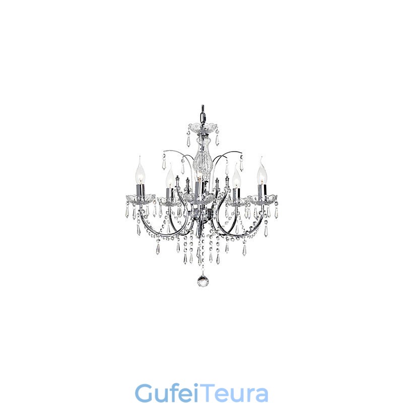 נברשת קריסטל אלגנטית עם 5 אורות