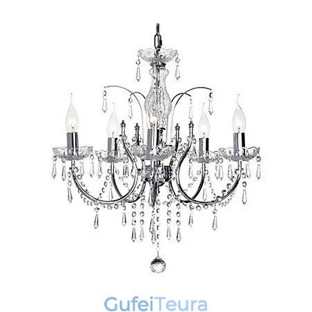 נברשת קריסטל אלגנטית עם 5 אורות