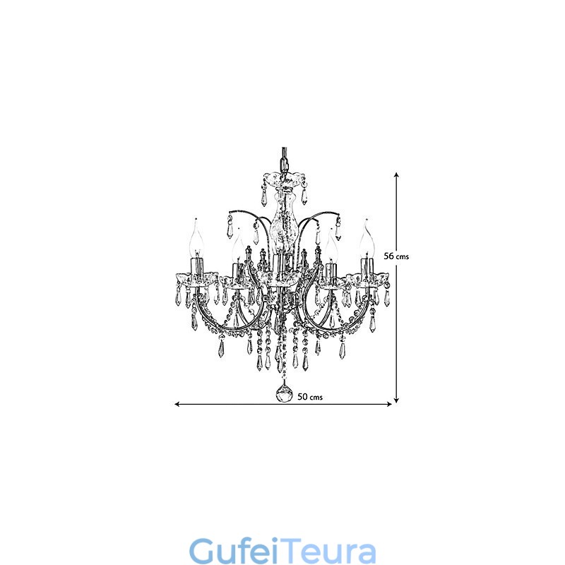 נברשת קריסטל אלגנטית עם 5 אורות