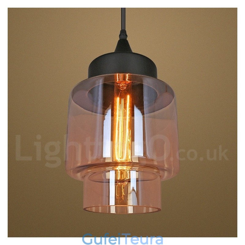 אור תליון זכוכית כפרי מנורת תליון טרקלין אירופאית