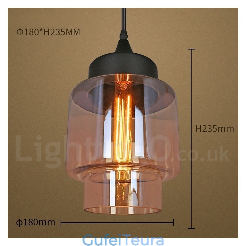 אור תליון זכוכית כפרי מנורת תליון טרקלין אירופאית