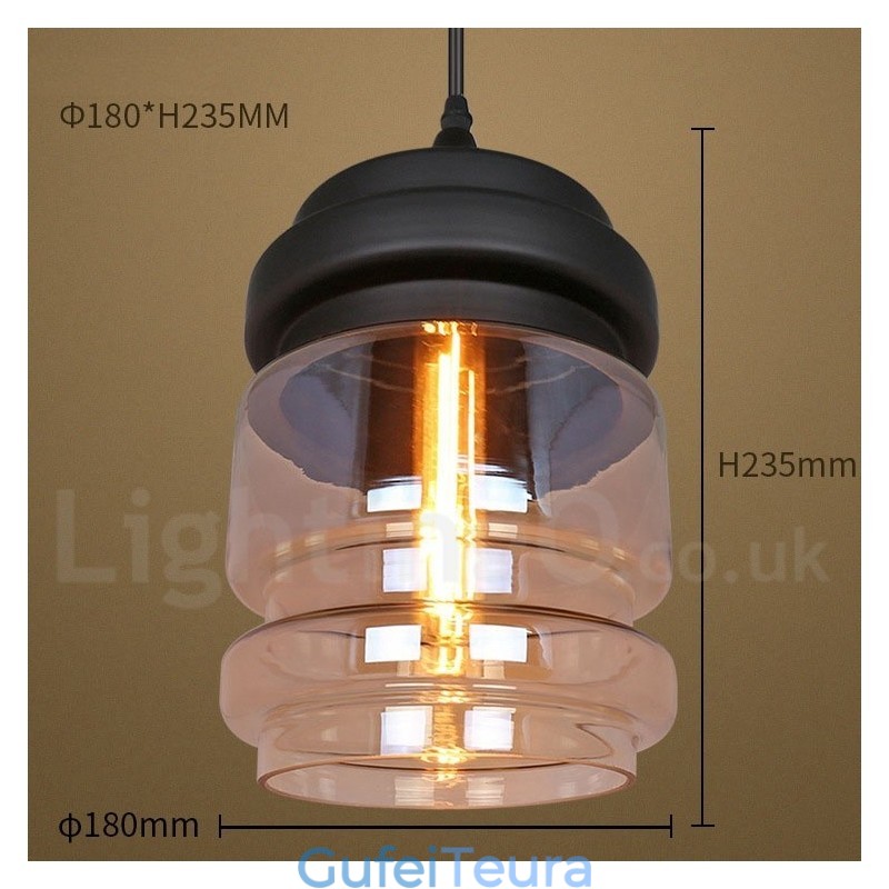 אור תליון זכוכית כפרי מנורת תליון טרקלין אירופאית