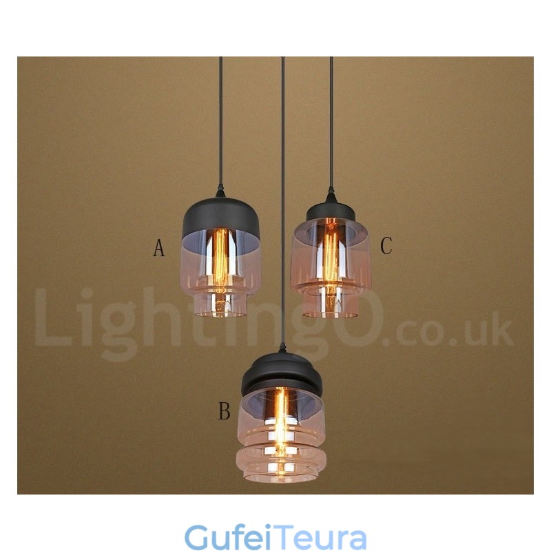 אור תליון זכוכית כפרי מנורת תליון טרקלין אירופאית