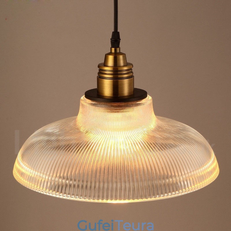 1 אור תליון זכוכית וינטג' בהיר