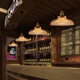 1 אור תליון זכוכית וינטג' בהיר