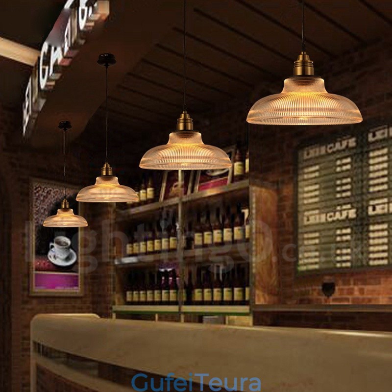 1 אור תליון זכוכית וינטג' בהיר