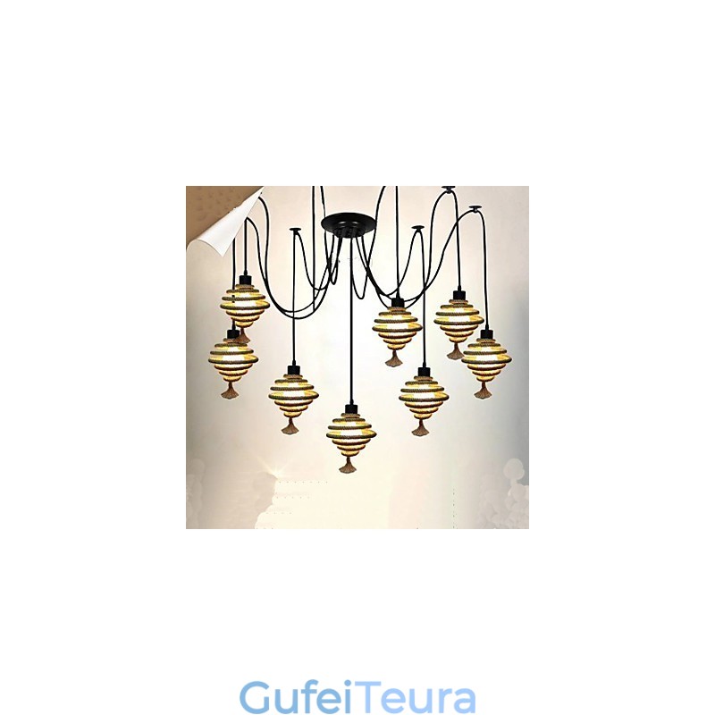 הנורדי קאנטרי רטרו נברשת חלת דבש מנורת נברשת המשרתות השמיימיות מפזרות פריחה.