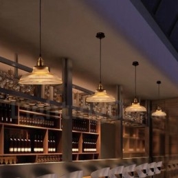 1 אור תליון זכוכית וינטג' בהיר