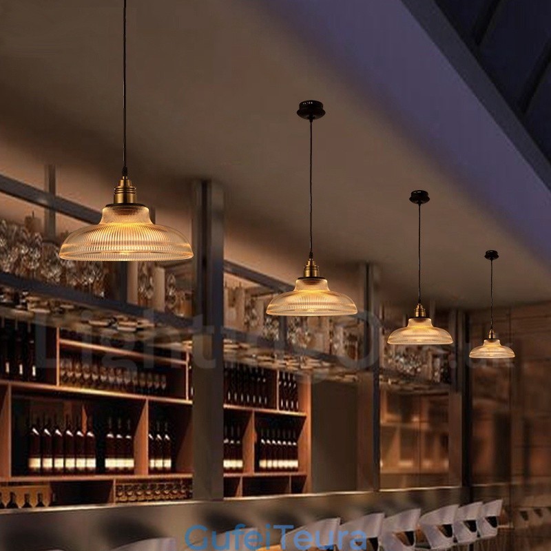 1 אור תליון זכוכית וינטג' בהיר