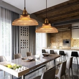 1 אור תליון זכוכית וינטג' בהיר