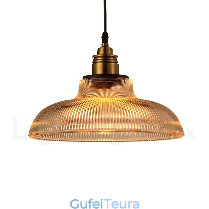 1 אור תליון זכוכית וינטג' בהיר