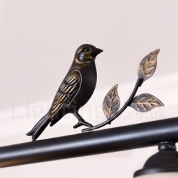 3 אור תליון פלדה כפרית רטרו עם גוון זכוכית