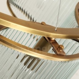 נברשת תליון מנורת פליז רטרו כפרי יוקרתי רטרו 6 אור עם גוון זכוכית