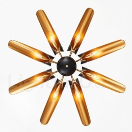 8 אור רטרו כפרי יוקרה סגסוגת אלומיניום נברשת תליון מנורת עם גוון מסגסוגת אלומיניום