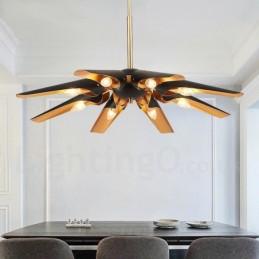 8 אור רטרו כפרי יוקרה סגסוגת אלומיניום נברשת תליון מנורת עם גוון מסגסוגת אלומיניום