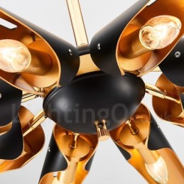 8 אור רטרו כפרי יוקרה סגסוגת אלומיניום נברשת תליון מנורת עם גוון מסגסוגת אלומיניום