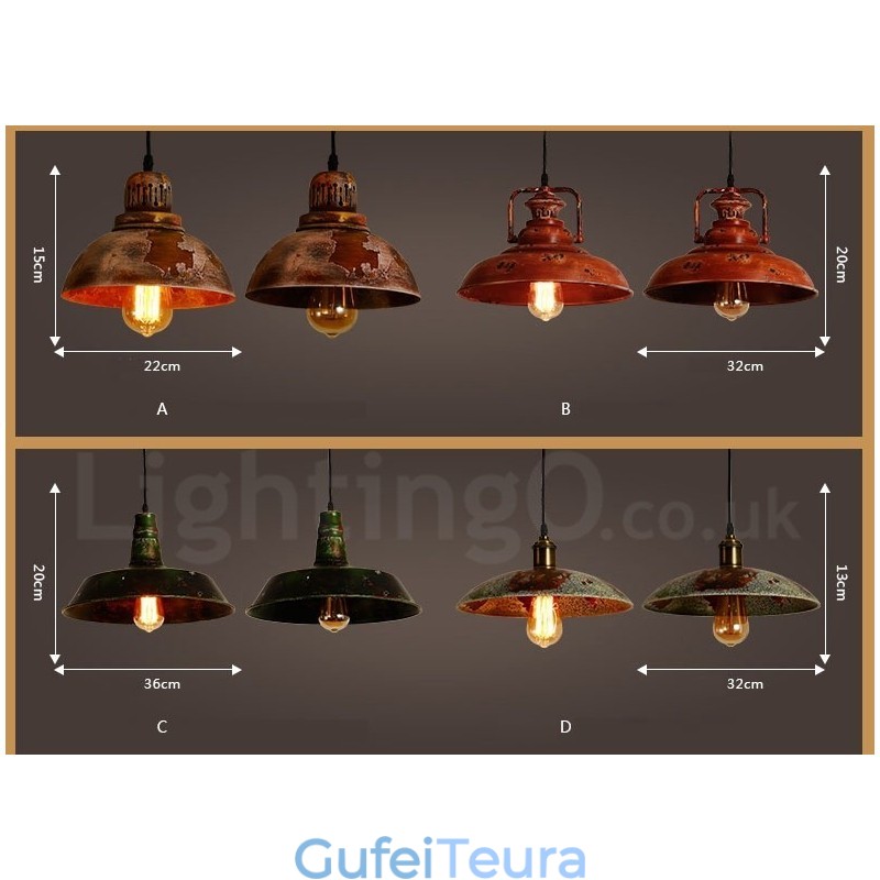 1 אור כפרי לודג' רטרו וינטג' תליון לופט לופט