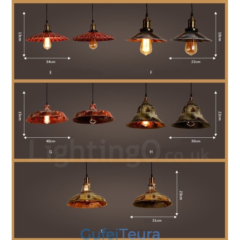 1 אור כפרי לודג' רטרו וינטג' תליון לופט לופט