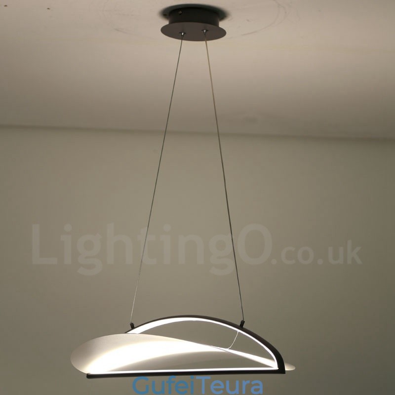 תאורת תליון אקרילית מודרנית 1 אור עם גוון פלדה