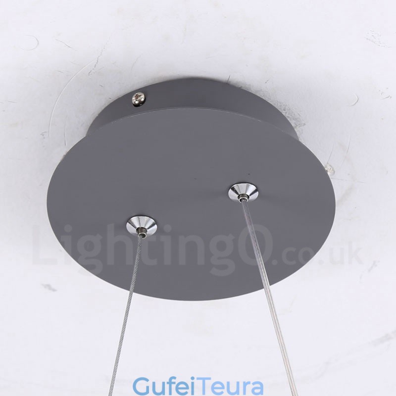 תאורת תליון אקרילית מודרנית 1 אור עם גוון פלדה