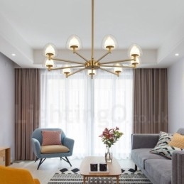 מודרני עכשווי 9 נברשת מתכת קלה עם גוון אקרילי