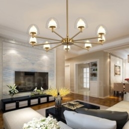 מודרני עכשווי 9 נברשת מתכת קלה עם גוון אקרילי