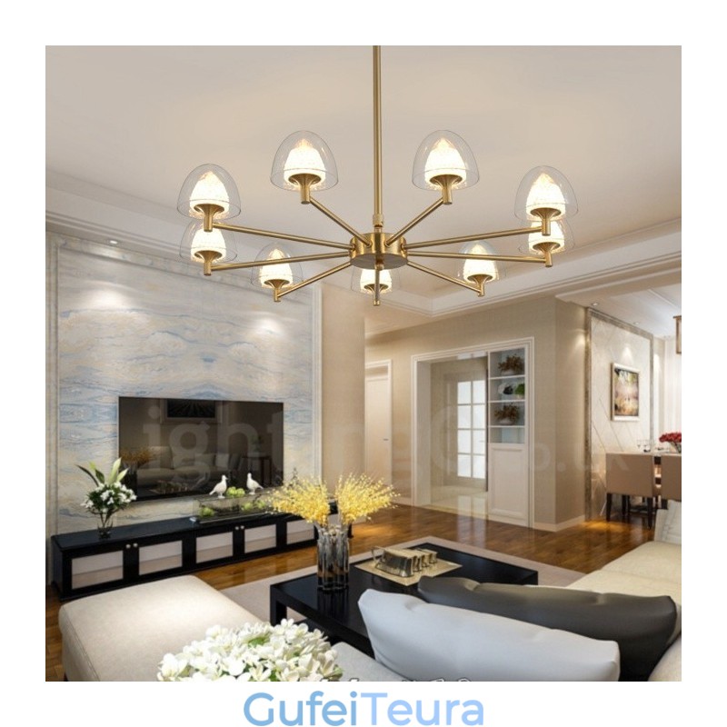 מודרני עכשווי 9 נברשת מתכת קלה עם גוון אקרילי