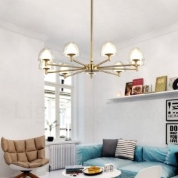 מודרני עכשווי 9 נברשת מתכת קלה עם גוון אקרילי