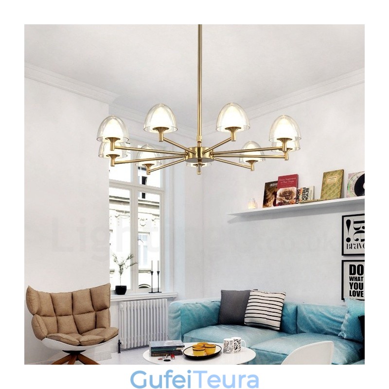 מודרני עכשווי 9 נברשת מתכת קלה עם גוון אקרילי