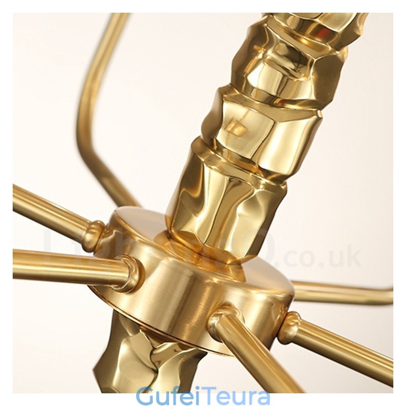 מודרני עכשווי 8 נברשת פליז בהירה עם גוון זכוכית