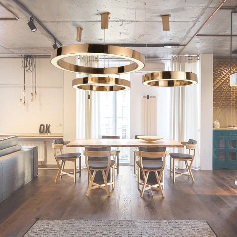 תאורת תליון פלדה מודרנית מודרנית 1 קלה עם גוון אקרילי