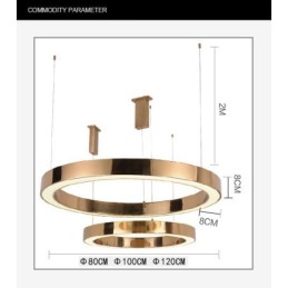 תאורת תליון פלדה מודרנית מודרנית 1 קלה עם גוון אקרילי