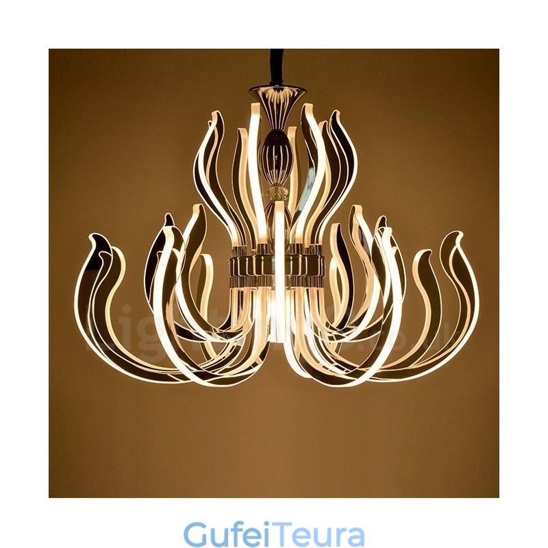 נברשת מודרנית מודרנית 24 אקרילית בהירה עם גוון אקרילי