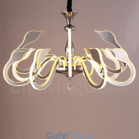 נברשת מודרנית עכשווית 12 קלה ניתנת לעמעום עם גוון אקרילי