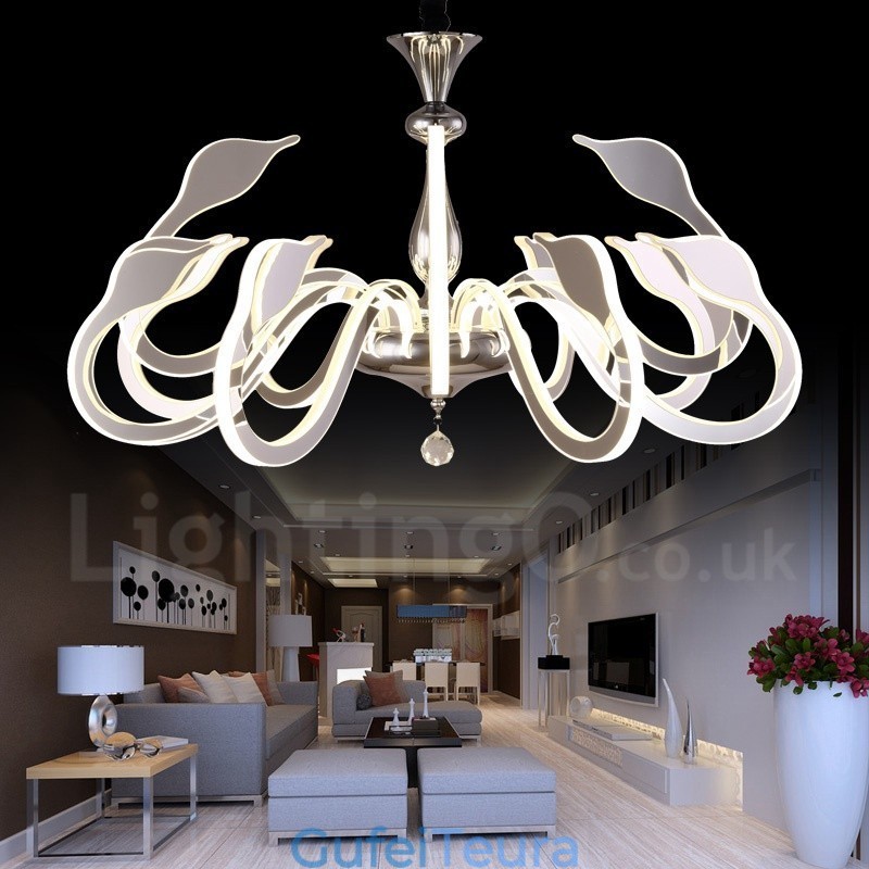 נברשת מודרנית עכשווית 12 קלה ניתנת לעמעום עם גוון אקרילי