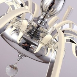 נברשת פלדה בהירה מודרנית עכשווית ניתנת לעמעום עם גוון אקרילי