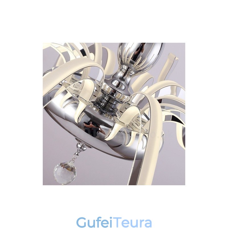 נברשת פלדה בהירה מודרנית עכשווית ניתנת לעמעום עם גוון אקרילי